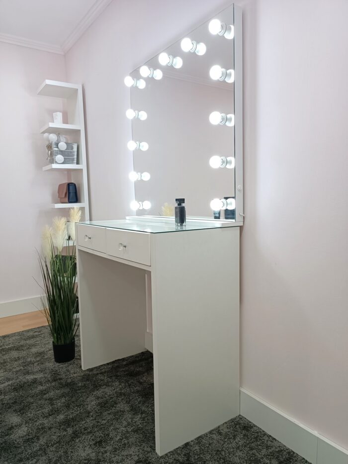 white makeup vanity