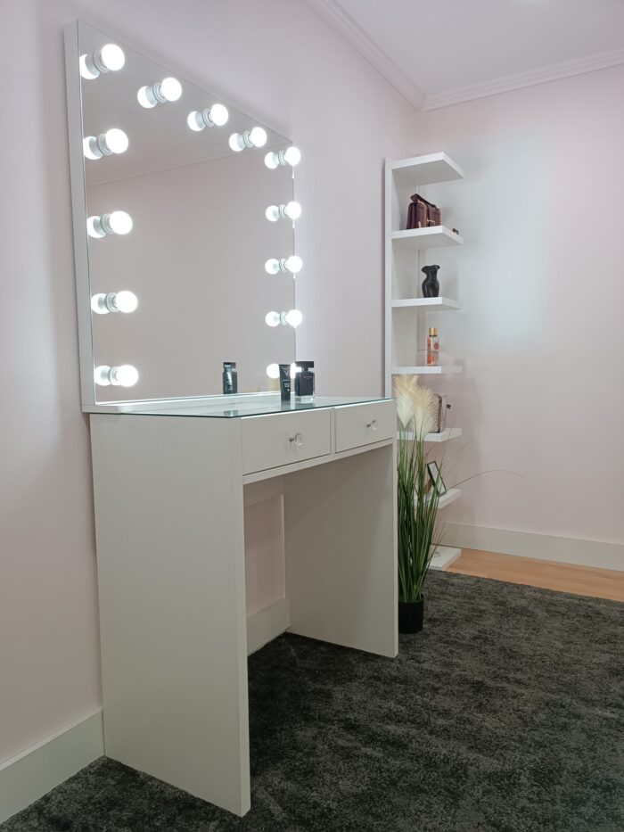 white makeup vanity