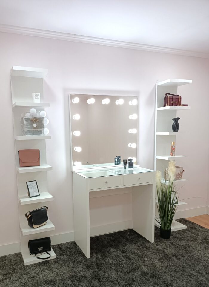 white makeup vanity