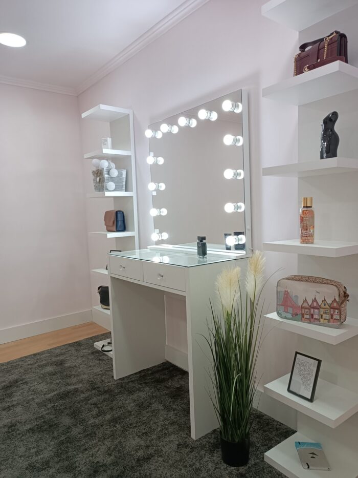 white makeup vanity