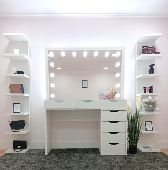 makeup desk with mirror